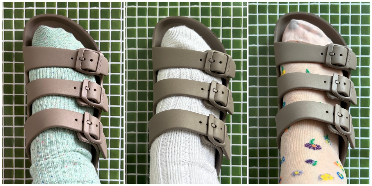 ビルケンシュトックのフロリダを試着　LEEマルシェ　サンダル　ソックス合わせ