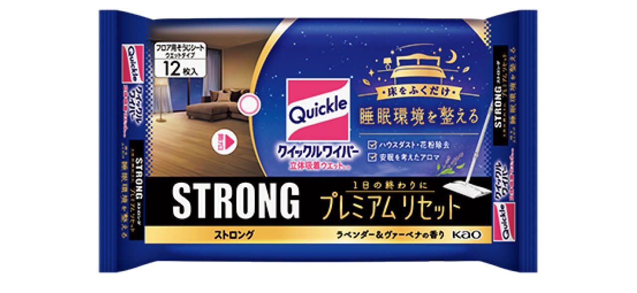 クイックルワイパー 立体吸着ウエットシート ストロング プレミアムリセット／花王