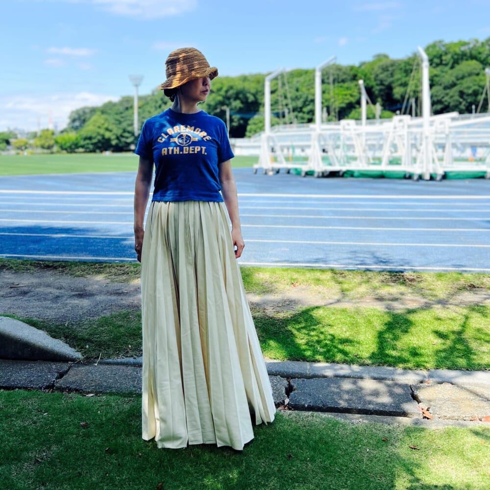 ETRE TOKYO　ラップベルトプリーツロングスカート
Ungrid　CLAREMOREコンパクトロゴTee