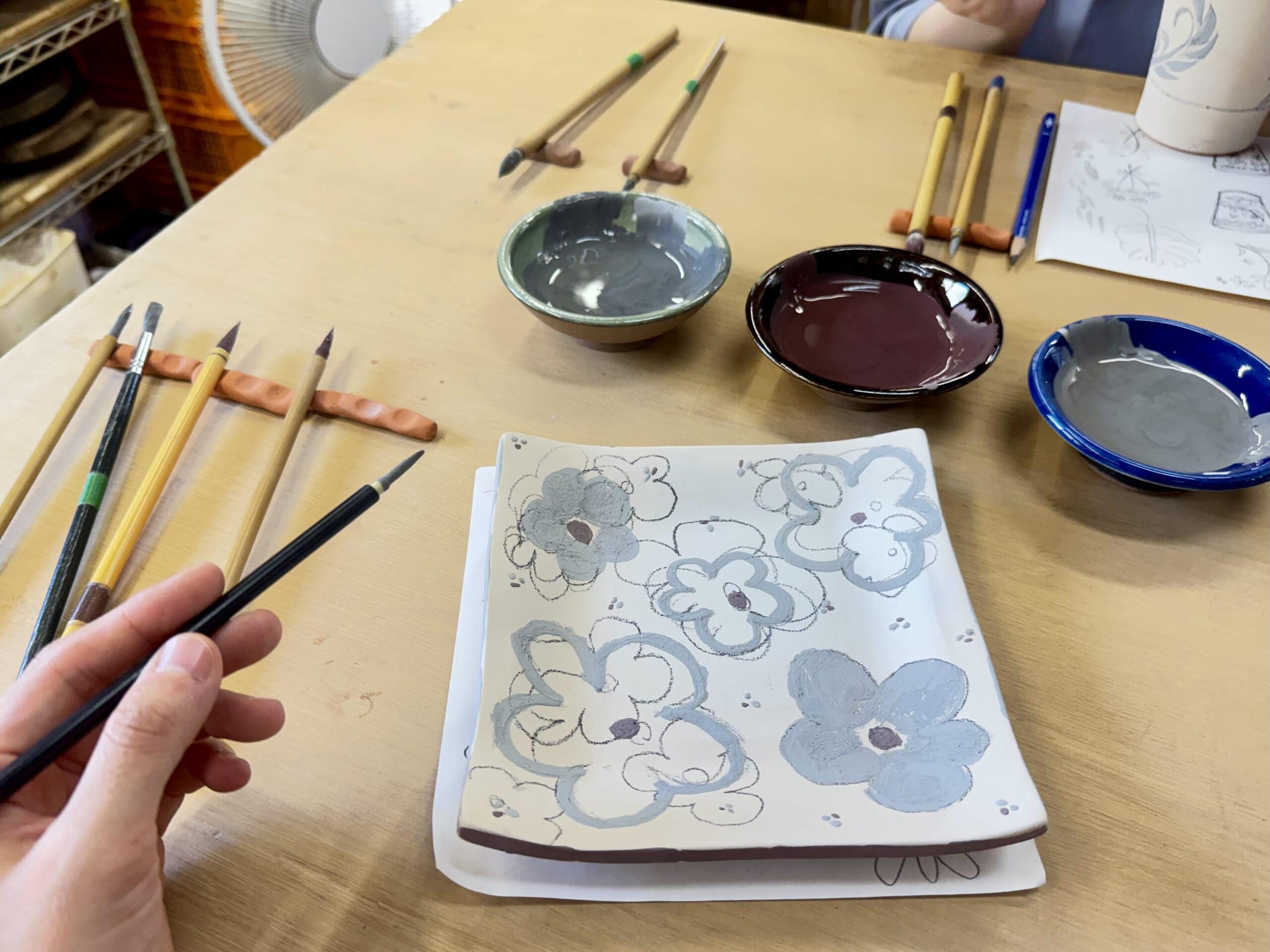 育陶園 絵付け体験の様子