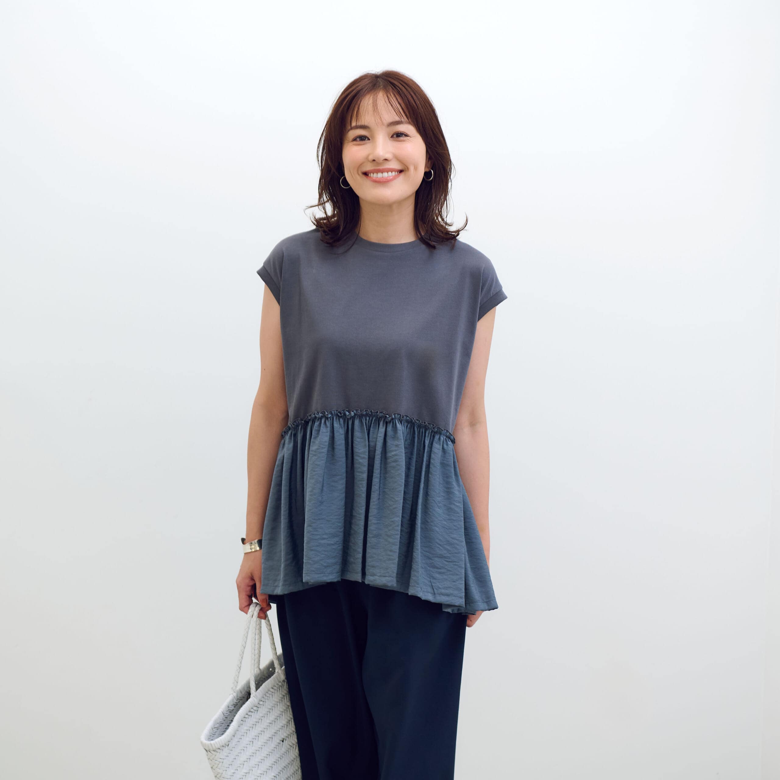 12closet【洗える】異素材切り替えフレンチTシャツはこちら