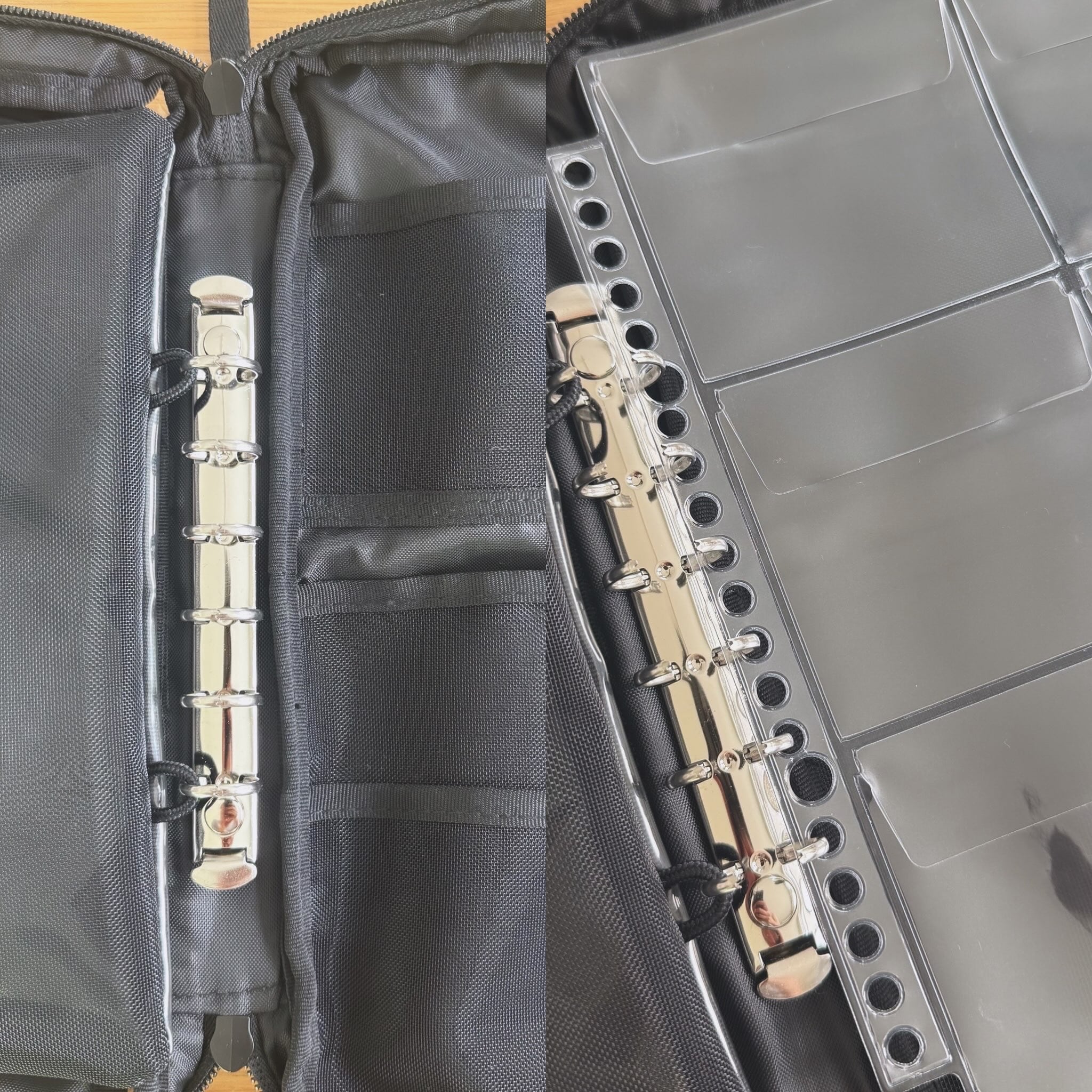 【無印良品】「ポケットが選べるコレクションケース A5ワイド」の中央リング部分
