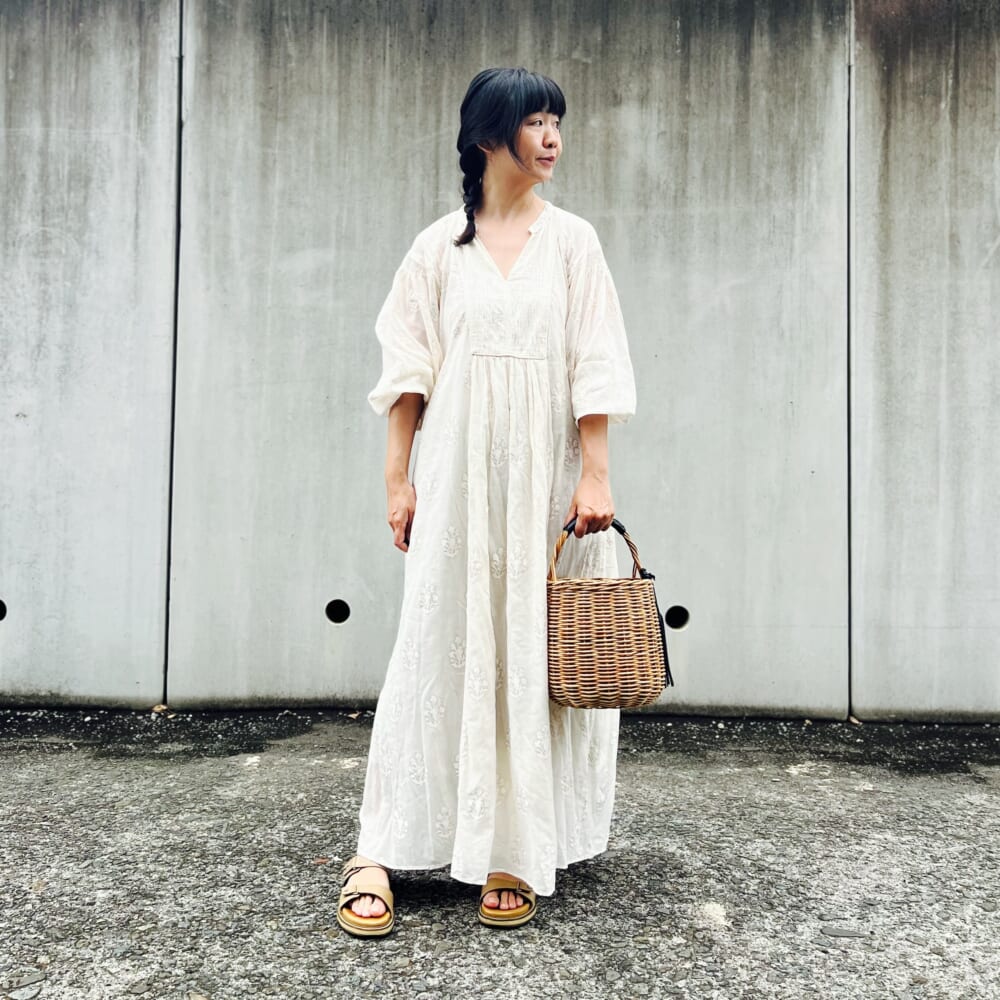 Cotton Voile Sedum Foil Print Shirring Dress NE QUITTEZ PAS! ヌキテパ
The Bagmati (バグマティ)【LEEマルシェ20th別注】 LEE100人隊コラボ・ 2色内袋付きかごバッグ