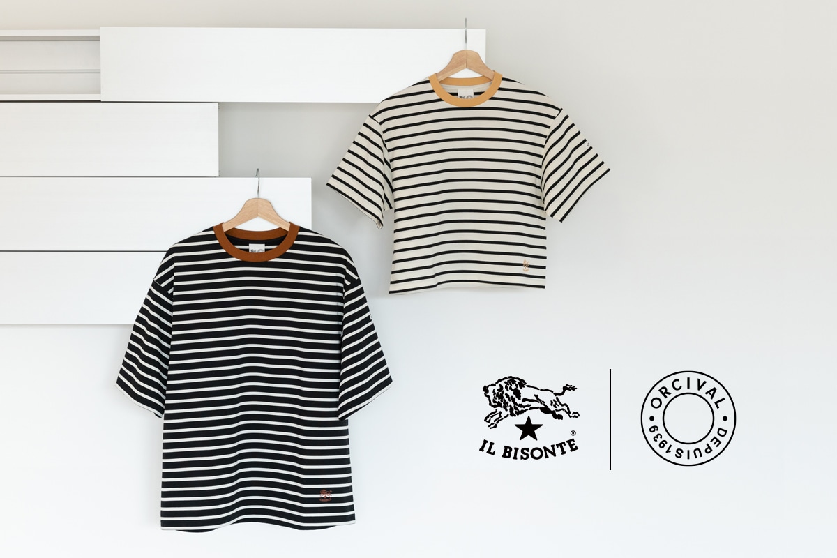 IL BISONTE × ORCIVAL ショート丈Tシャツ　2026 ボーダー イル ビゾンテ × オーシバル】初コラボ！大人に似合う洗練ボーダーT