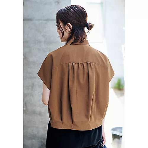 OURHOME【LEE別注】【接触冷感】【UVカット】【吸水速乾】タックブラウス