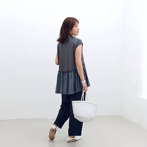 12closet【洗える】異素材切り替えフレンチTシャツはこちら