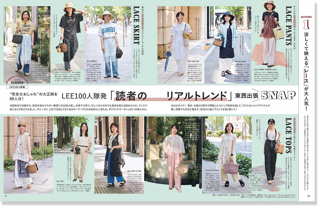 2026LEE8・9月号『LEE100人隊発「読者のリアルトレンド」東西出張SNAP』のページ