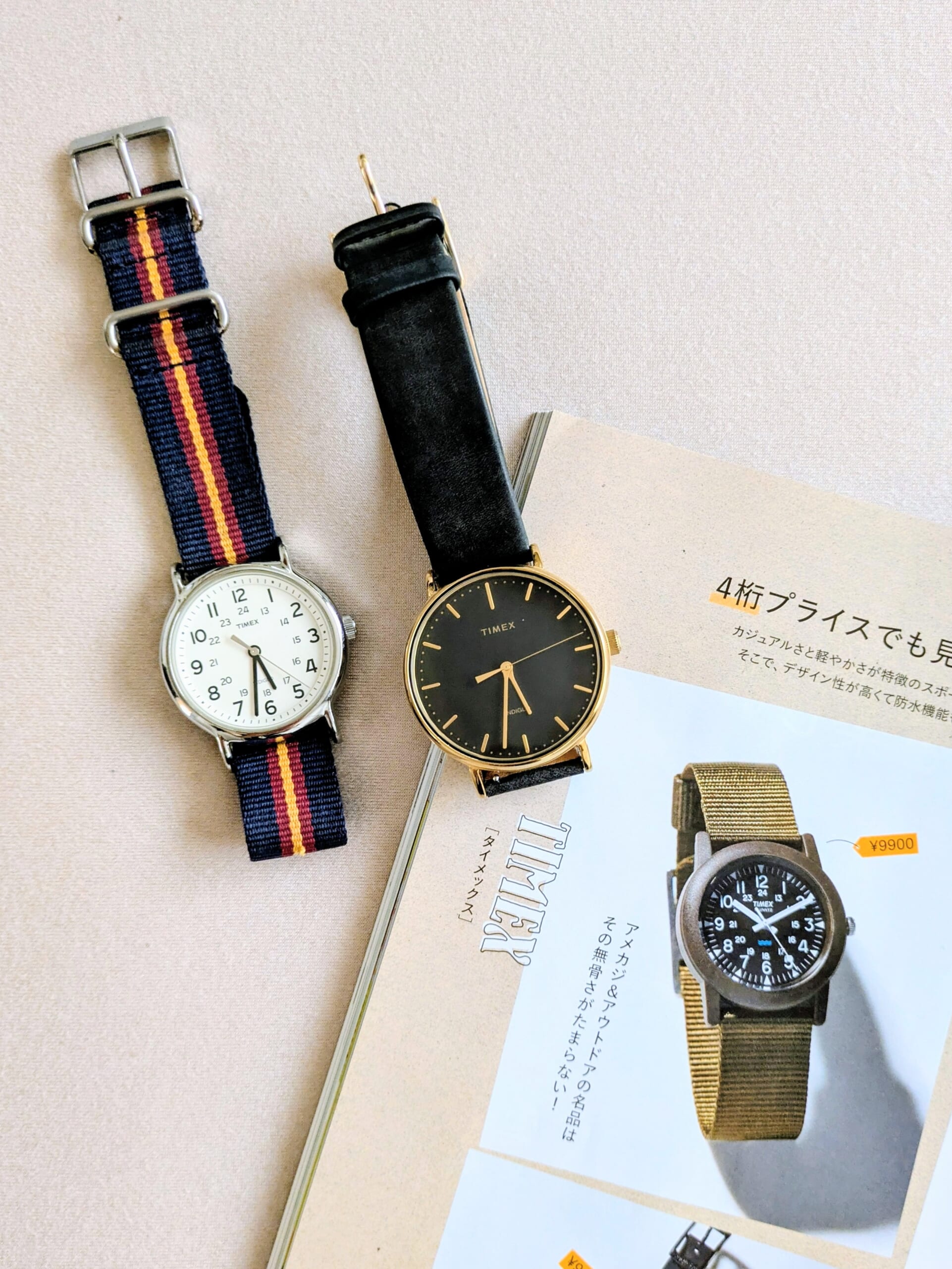 2026LEE8・9月号『真夏の手元に「スポーツウォッチ」』のページとLEE100人隊所有のTIMEX