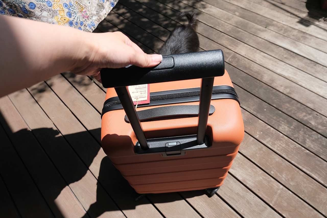 バーを自由に調節できる ハードキャリーケース（36L）使用シーン