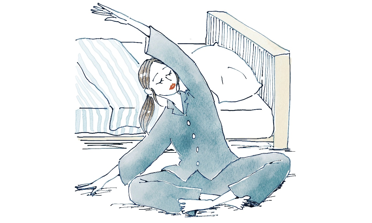 健康維持のために体のメンテナンスをする様子のイラスト