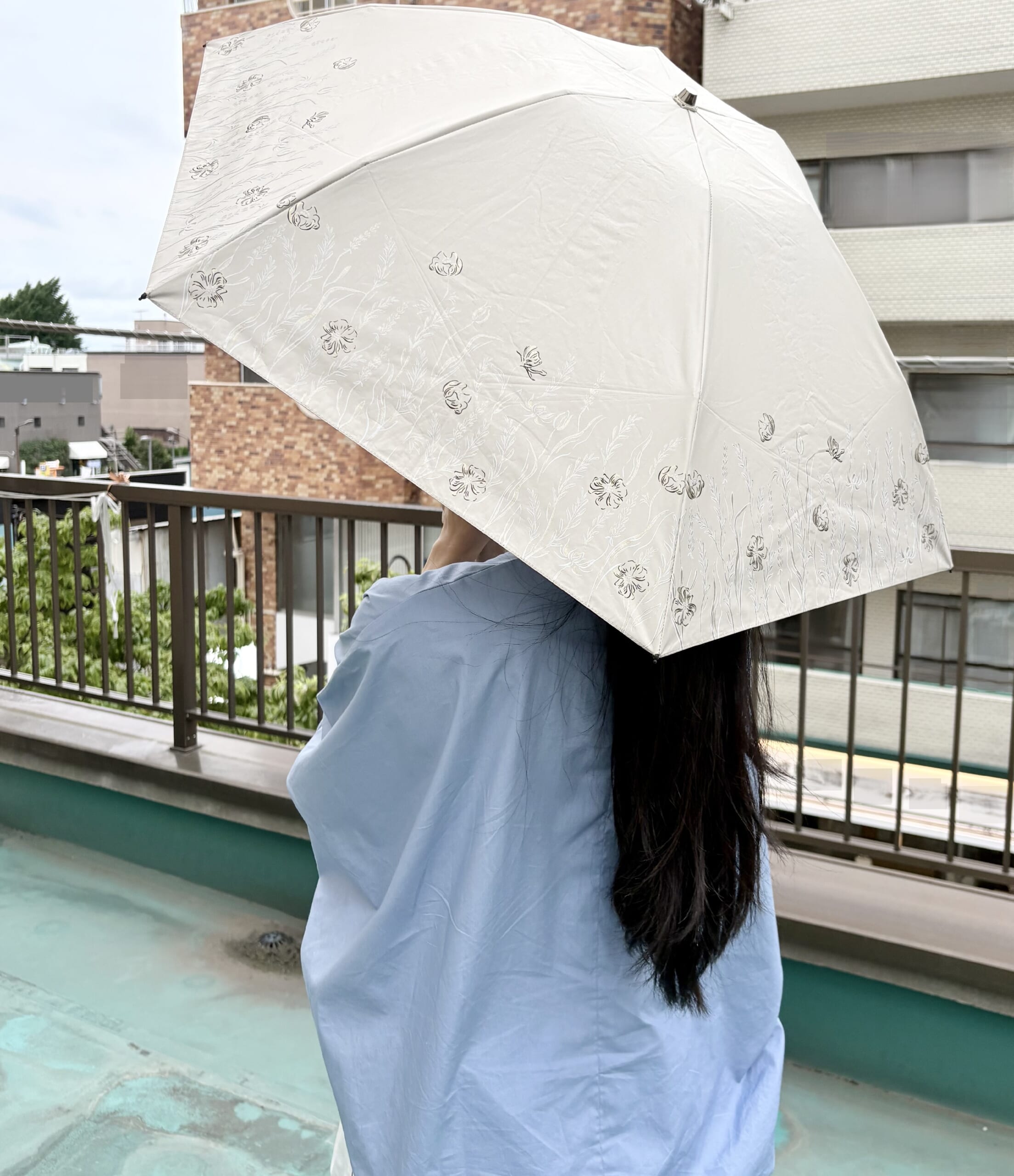 Fuwacool(フワクール)晴雨兼用折りたたみ日傘 ¥12,100/MOONBAT 毛髪診断士伊熊奈美さん愛用