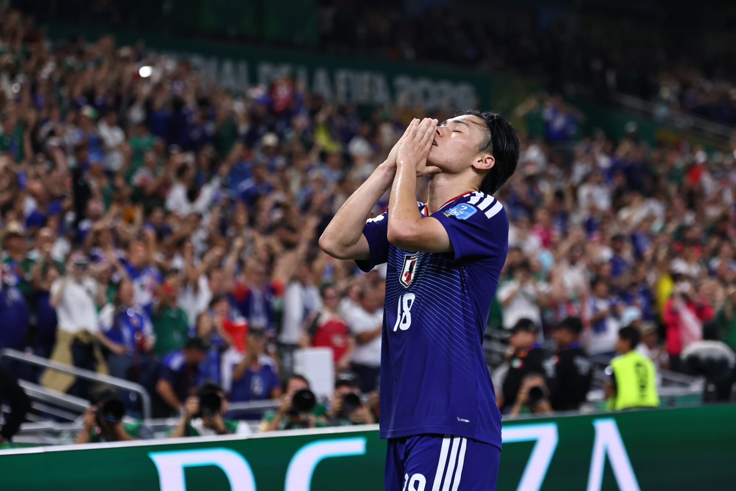 サッカーワールドカップ2026北中米大会 予選リーグ日本vsチュニジア戦 2得点を決めた上田綺世