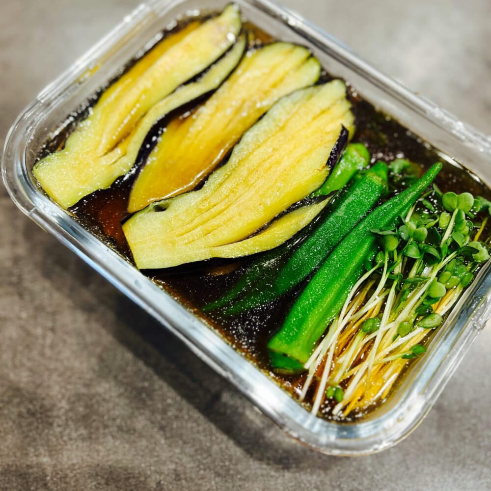つくりおき 夏野菜　だしびたし　長谷川あかり　ナス　オクラ　豚肉