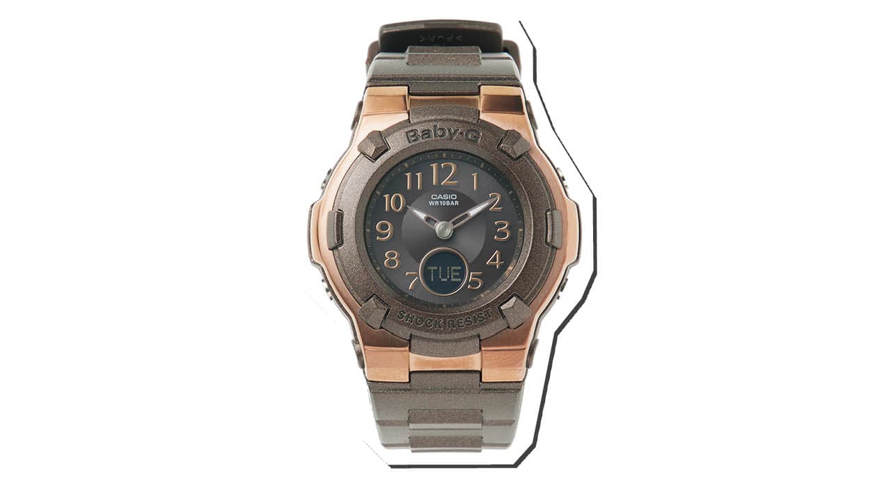 「BGA-1100
DC-5AJF」(44.2×39.8)¥27500/カシオ計算機 お客様相談室(ベイビージー)