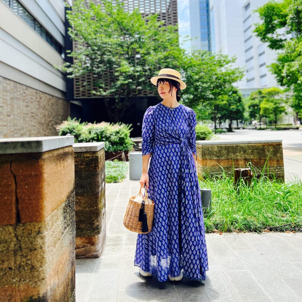 ne Quittez pas ヌキテパ　cotton voile ethnic print twisted waist dress
The Bagmati (バグマティ)【LEEマルシェ20th別注】 LEE100人隊コラボ・ ２色内袋付きかごバッグ
田中帽子店　カンカン帽 マラン・ジー Marin/G