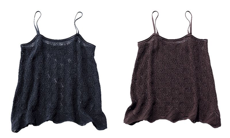 12closetのレースキャミはネイビーとブラウンの２色