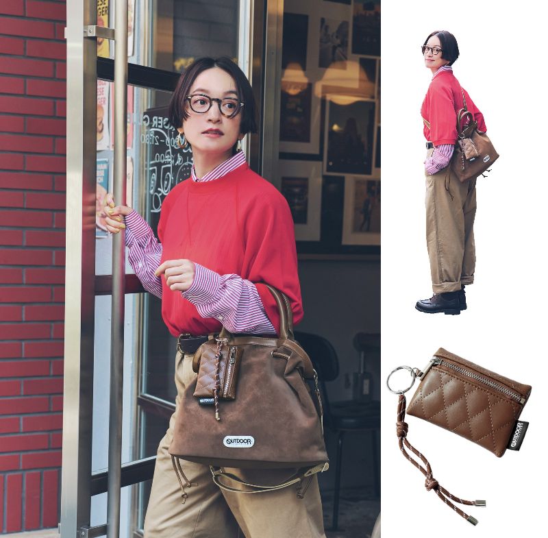 OURDOOR PRODUCTSの別注バッグを高山都さんが着こなす