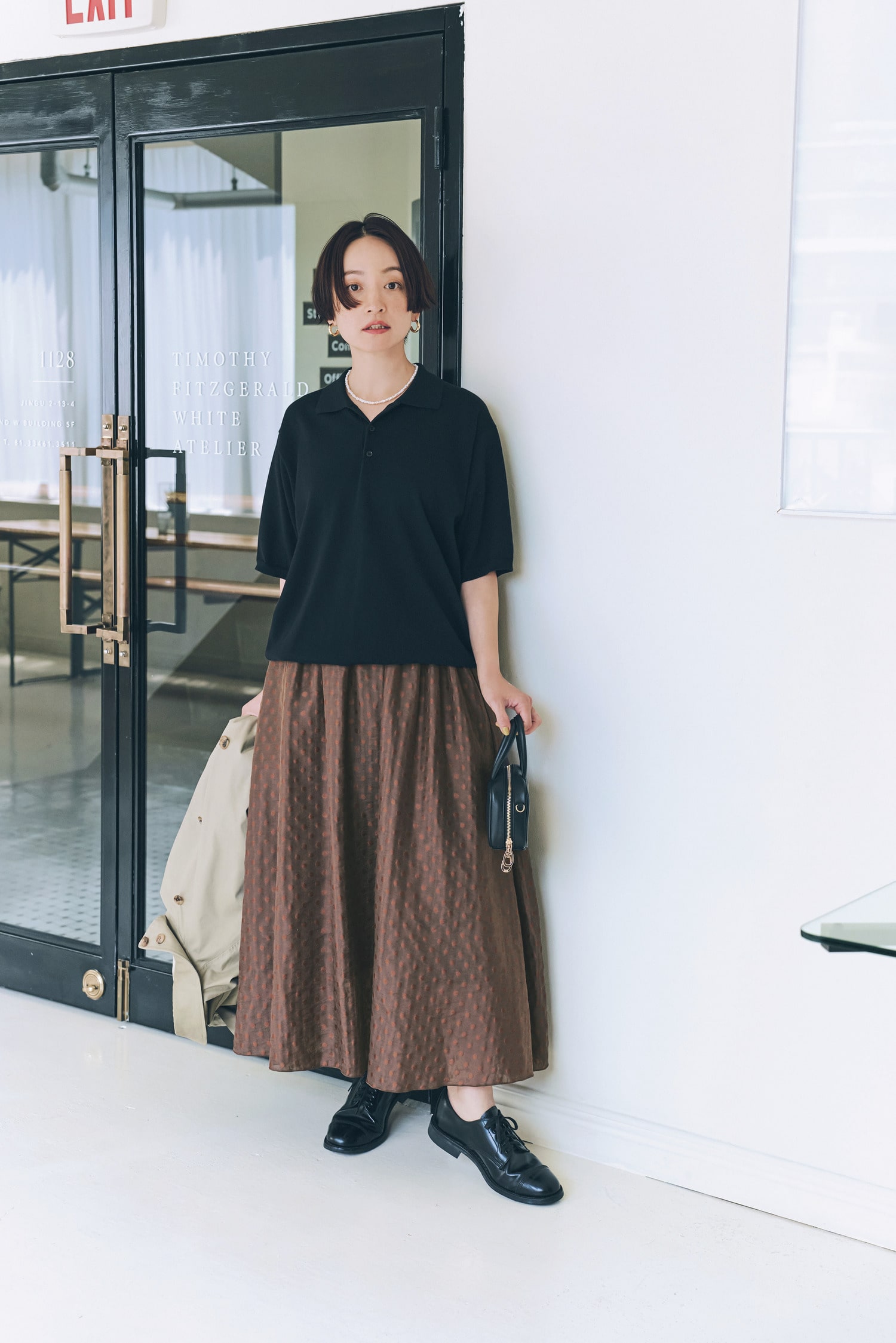12closetの新作スカートを高山都さんが着こなす
