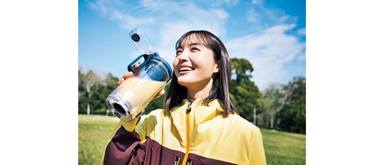 ストラップ付属で、タンブラー感覚で使えます