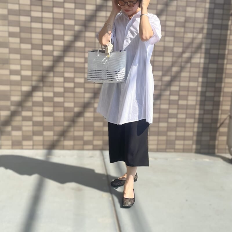 メッシュパンプスコーデ