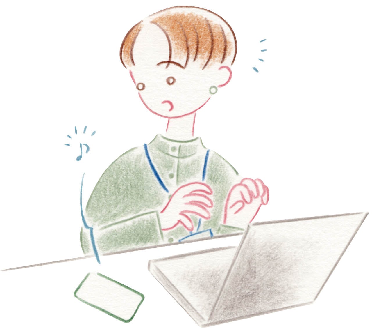 スマホの通知イラスト