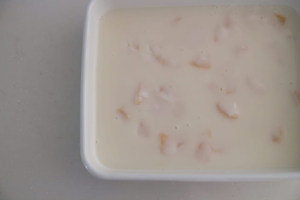 LEEレシピ 桃 もも缶ミルク寒天