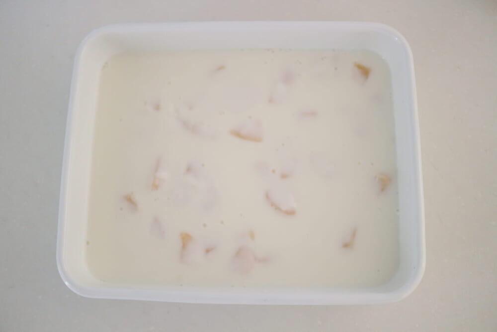LEEレシピ 桃 もも缶ミルク寒天