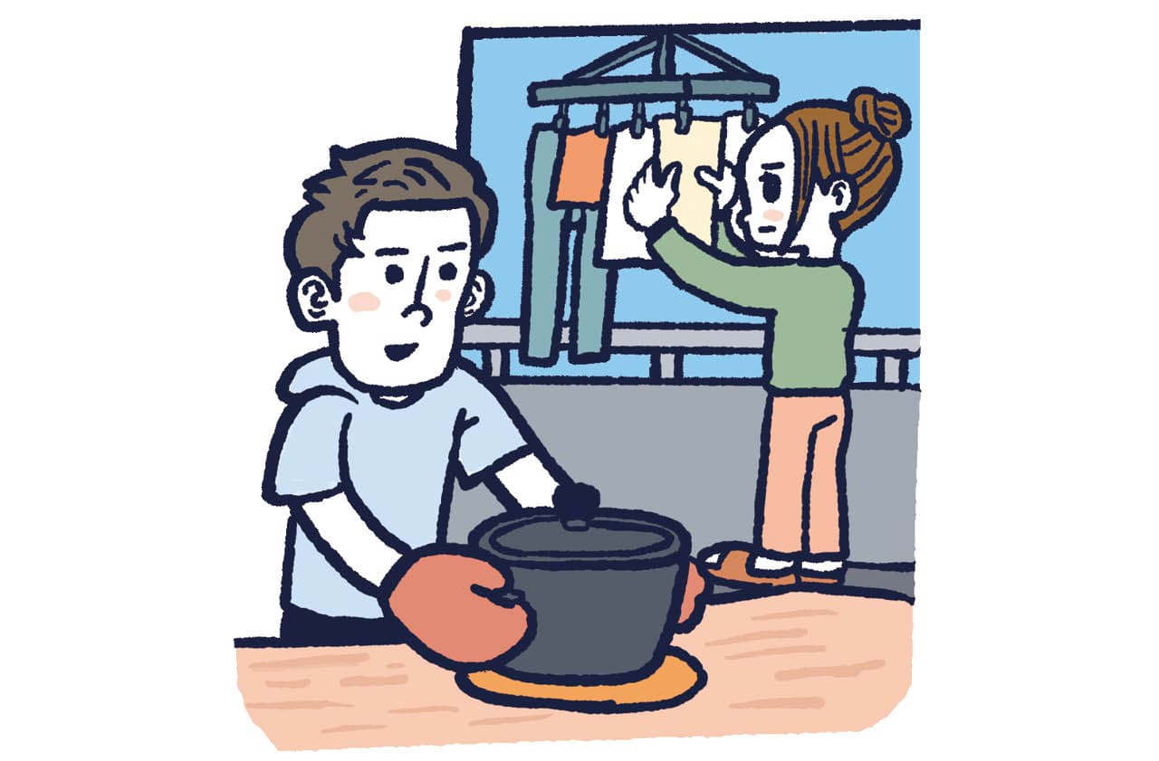 今、夫婦の家事分担の割合は？イラスト