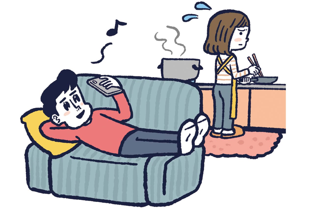 今、夫婦の家事分担の割合は？イラスト