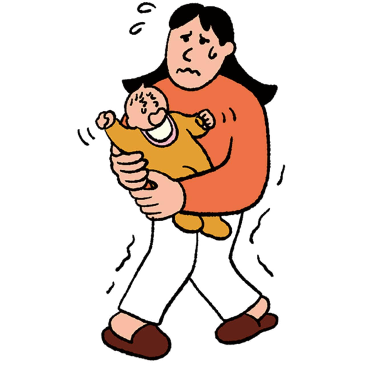 産後の尿漏れ悩みイラスト