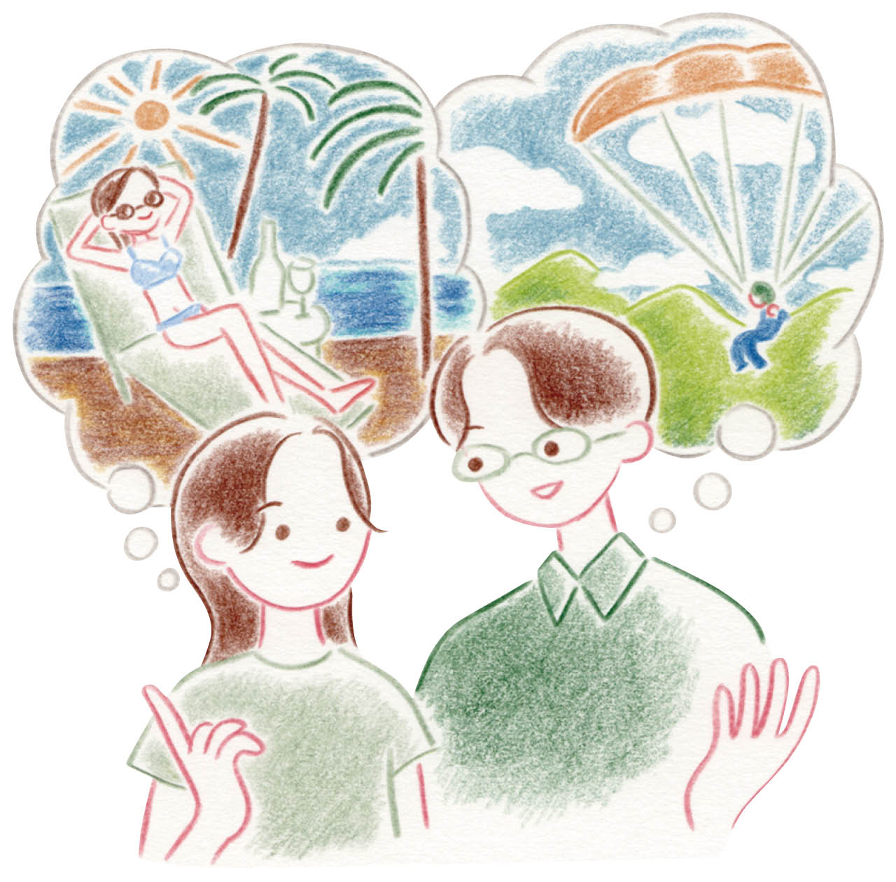 夢を語ってみるイラスト