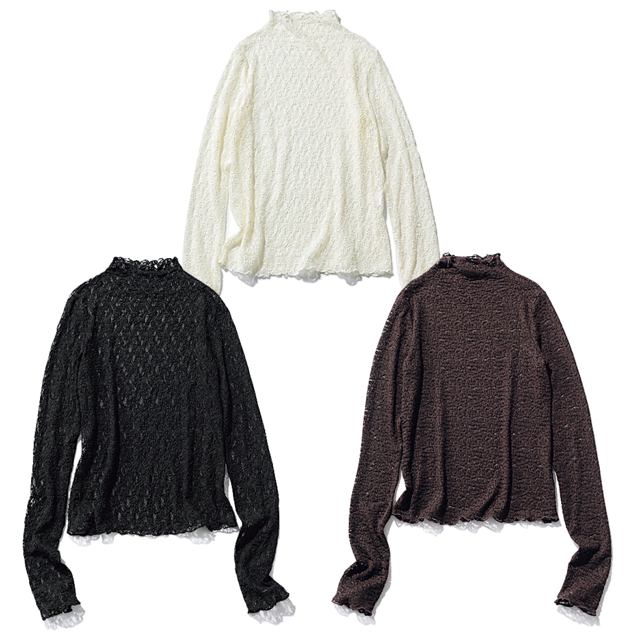 12closet（トゥエルブクローゼット）【洗える】総レースジャージートップス