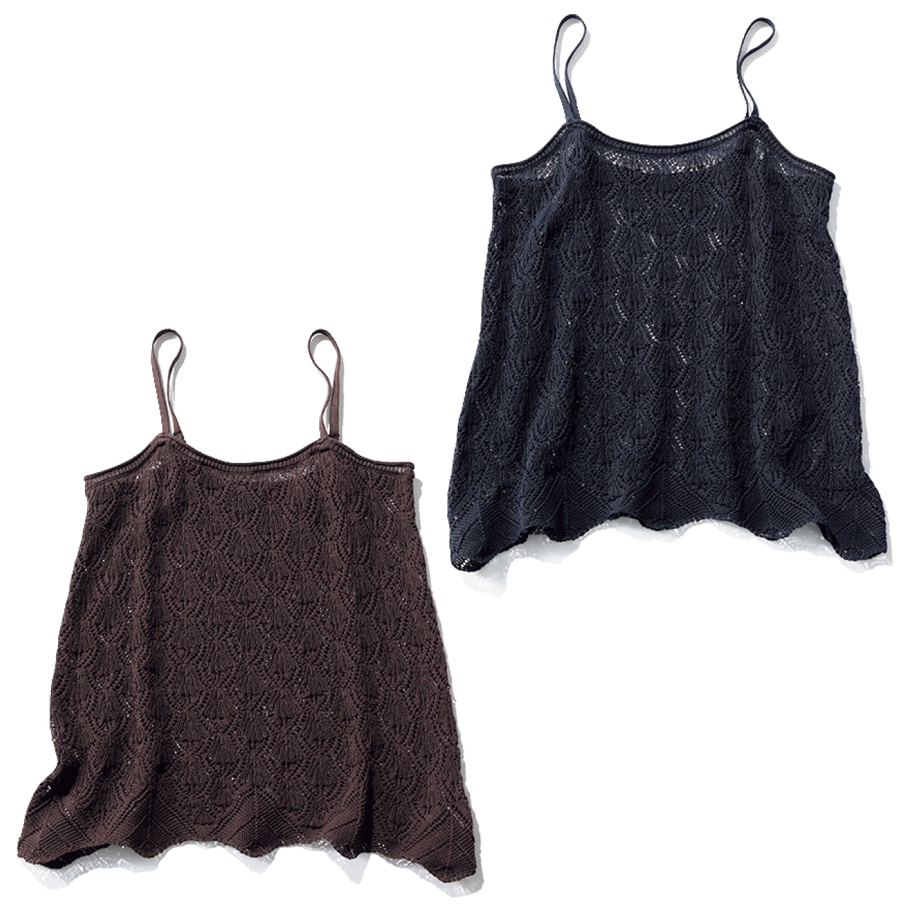 12closet（トゥエルブクローゼット）【洗える】透かし編みニットキャミソール