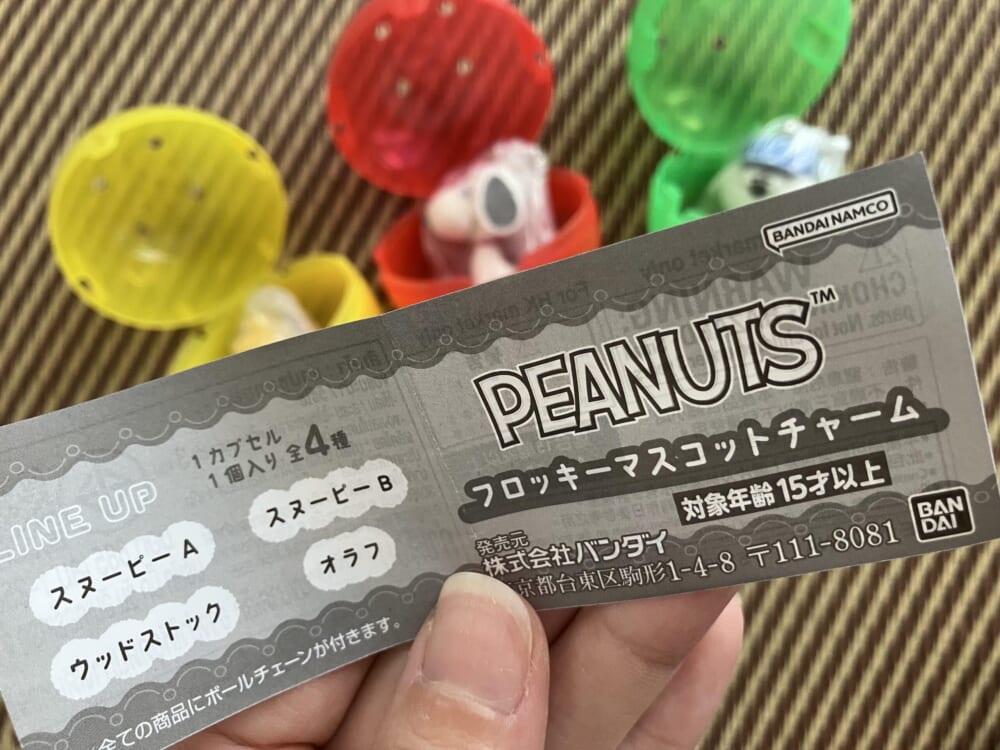 PEANUTS
キーホルダー
ガチャガチャ