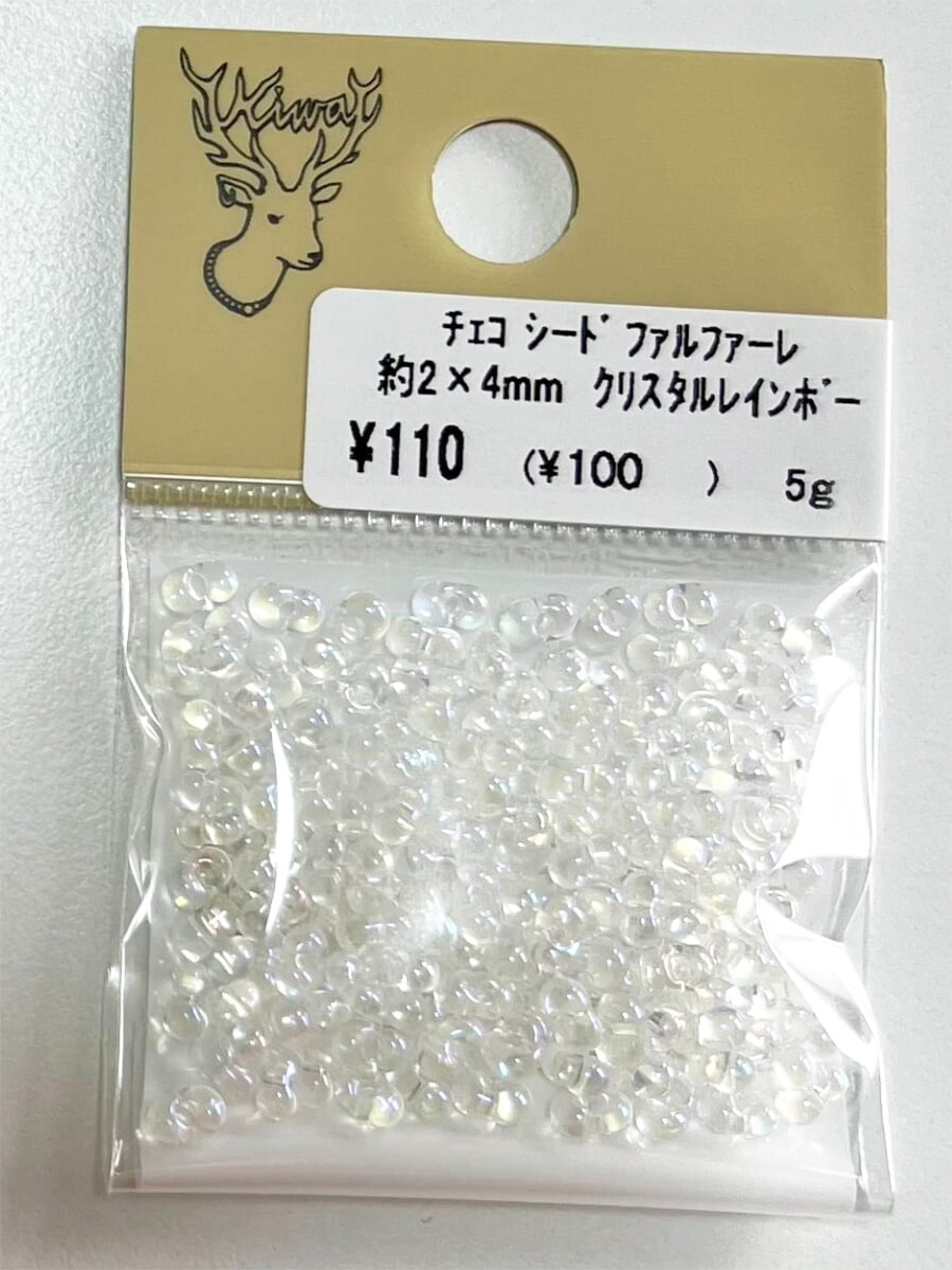 貴和製作所「チェコシード ファルファーレ クリスタルレインボー 2×4mm 5g」