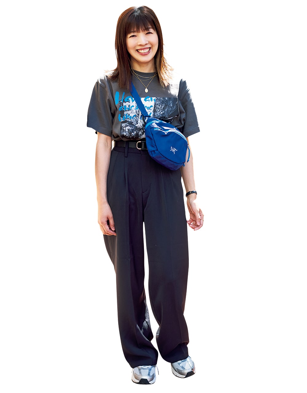 【ボディバッグコーデ】Tシャツのロゴとカラーリンク!“バッグ込み”でコーデが完成LEE100人隊 No.039 まるごさん