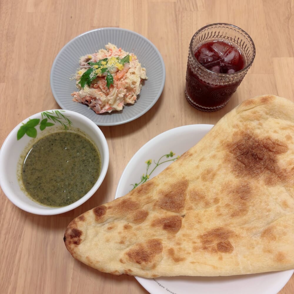 カレー ナン サラダ
