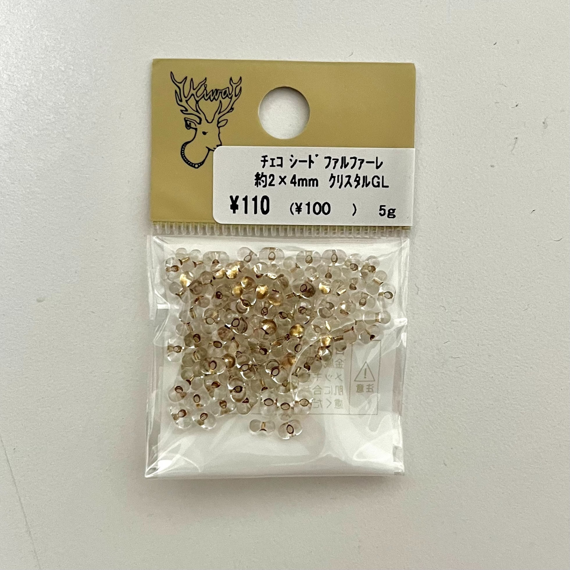 貴和製作所「チェコシード ファルファーレ 2×4mm クリスタルGL 」