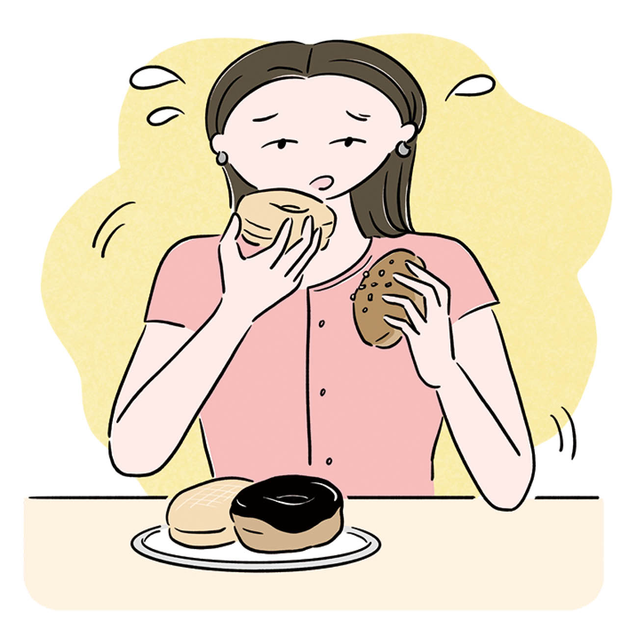 甘いものを食べたい欲イラスト