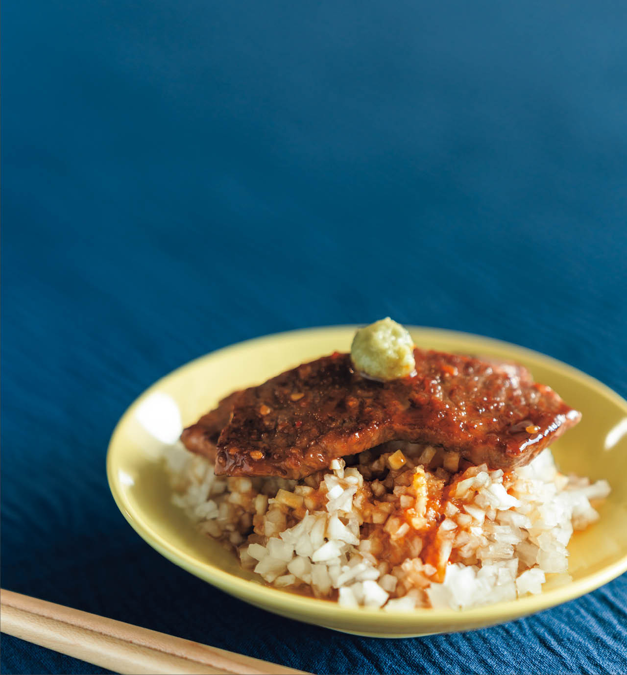 大根のみじん切りと焼肉