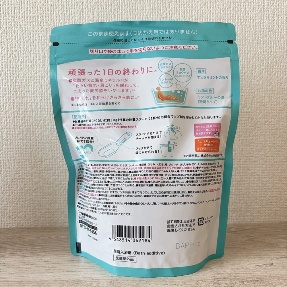 ミントのきき湯 裏