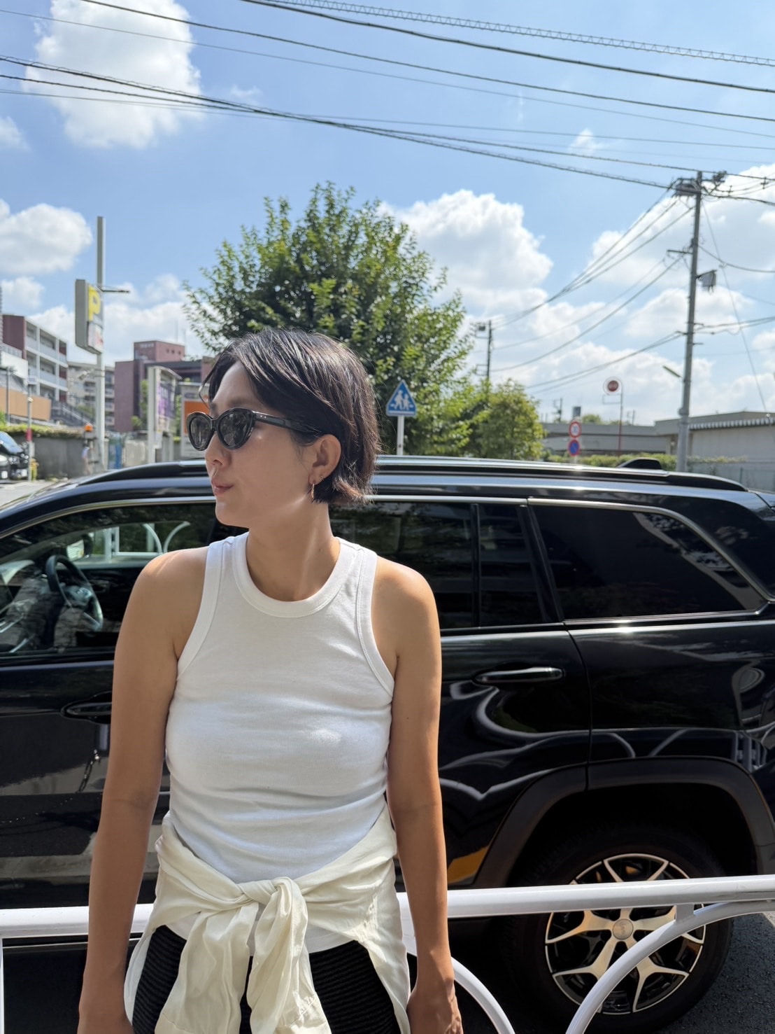Flore Flore（フローレ フローレ）のタンクトップをスタイリスト高橋美帆さん着用