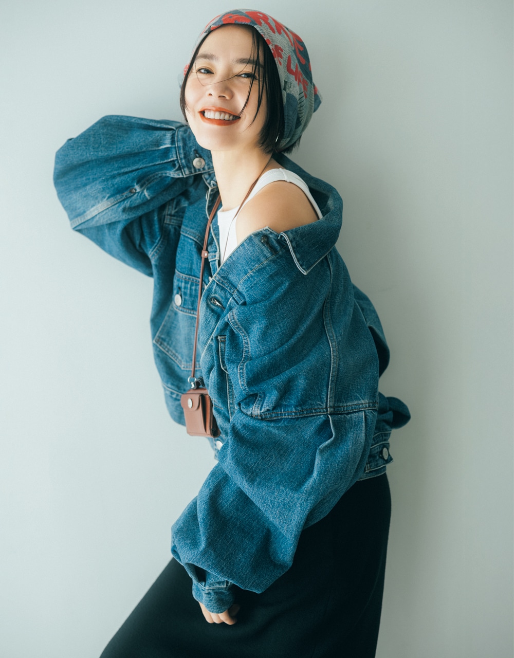 浅見れいなさん Gジャンコーデ