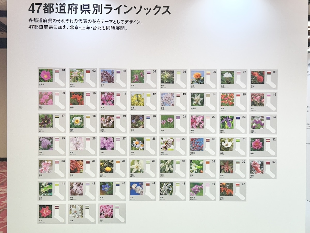 ファミマ  コンビニエンスウェア 47都道府県ラインソックス紹介パネル