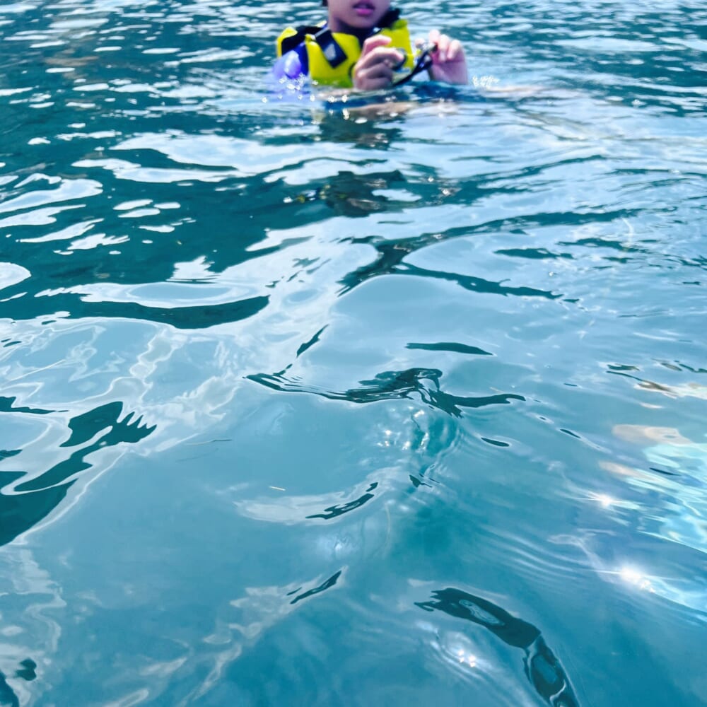 西伊豆 静岡県 土肥海水浴場で泳ぐ小学生 旅行