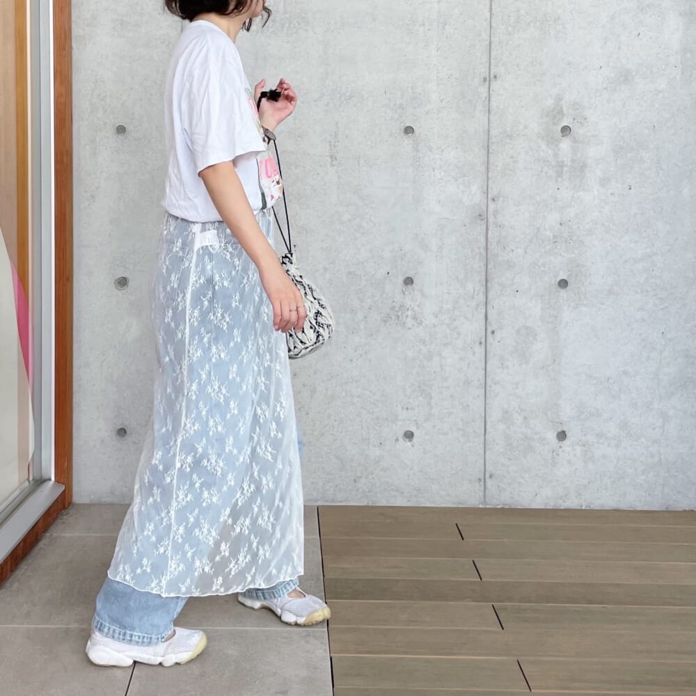 8月コーデ しまむら 無印良品 UNIQLO レース