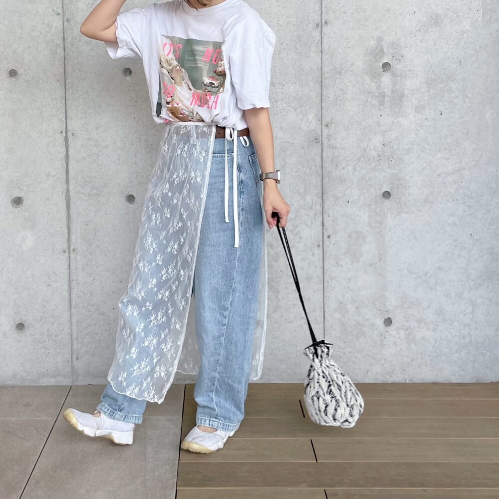 8月コーデ しまむら 無印良品 UNIQLO レース