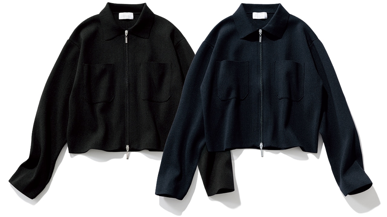20th Anniv. LEE限定 12closet(トゥエルブクローゼット)【洗える】【高橋夏果さんコラボ】ALL DAYS ダブルジップニットジャケット