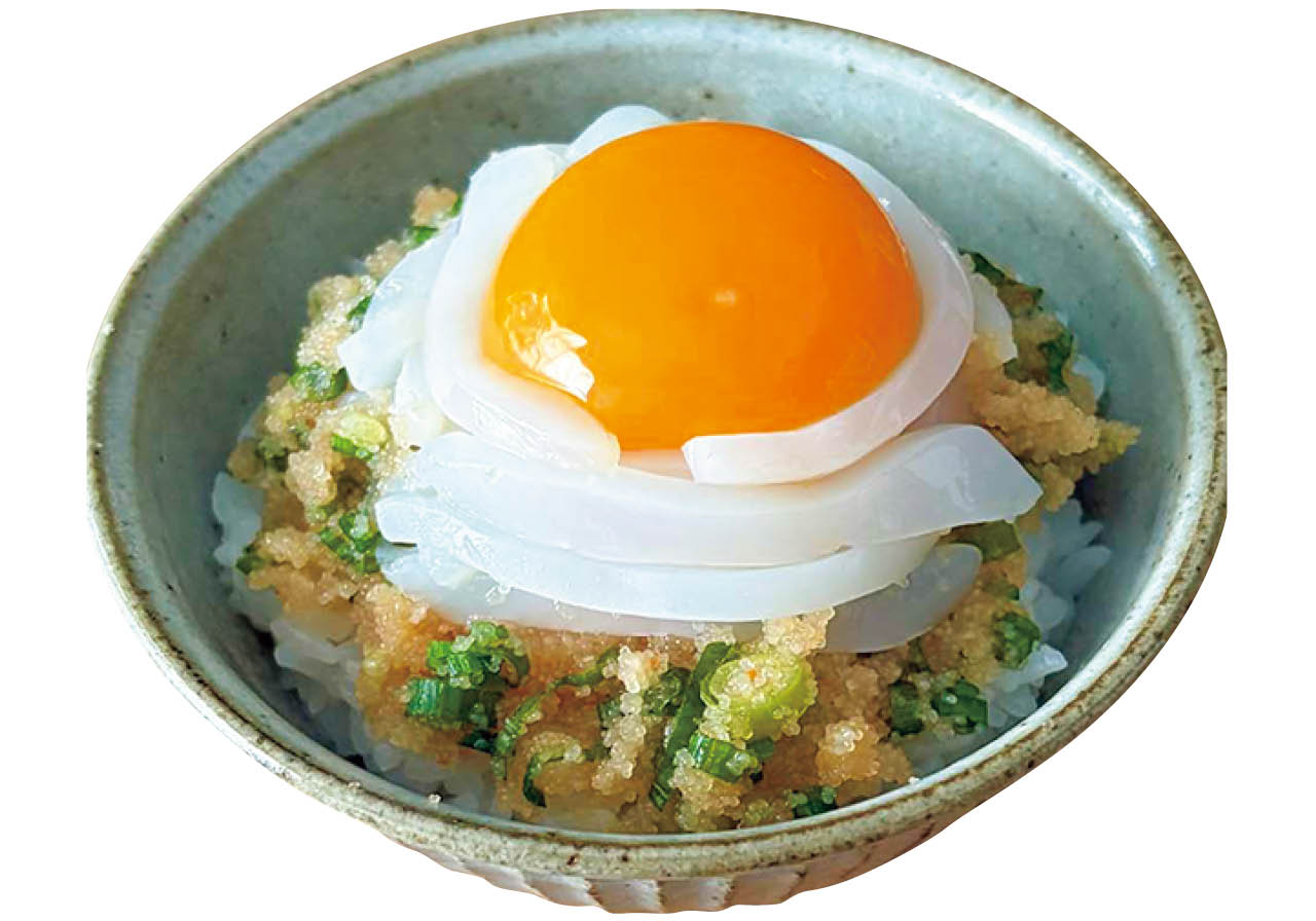 ごま油香るイカと明太子のっけ飯