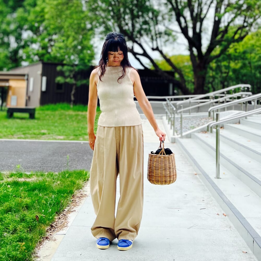 LEE100人隊コラボ・ 2色内袋付きかごバッグ The Bagmati
【 notch. by yui 】タックワイドコクーンパンツ
TODAYFUL ボートネックリブタンクトップ